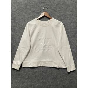 ATHLETA Sweatshirt Limitless White Sweater Crewneck Long Sleeve Shirt Sz Large